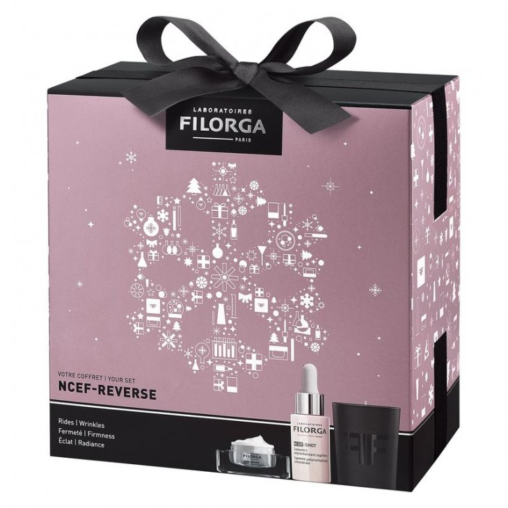 Filorga Cofanetto di Natale NCEF - NCEF Shot Trattamento Urto 15ml + NCEF Reverse Crema Viso 15ml + Candela Profumata