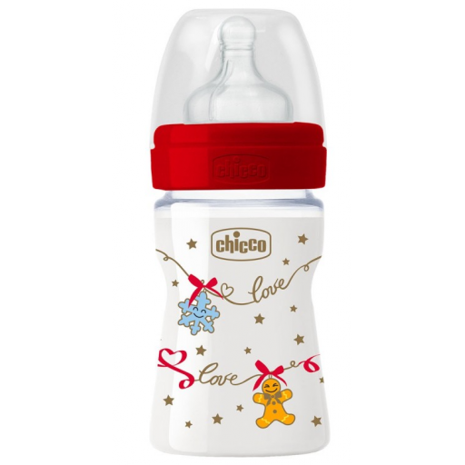Chicco - Biberon Benessere Tettarella In Silicone Edizione Natale 150 Ml