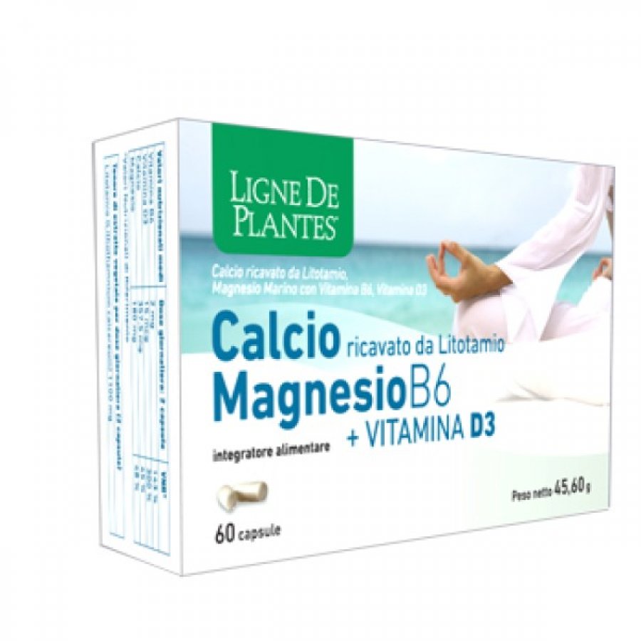 Calcio Magnesio B6 + Vitamina D3 60 Capsule - Integratore per Ossa Forti e Sistema Nervoso