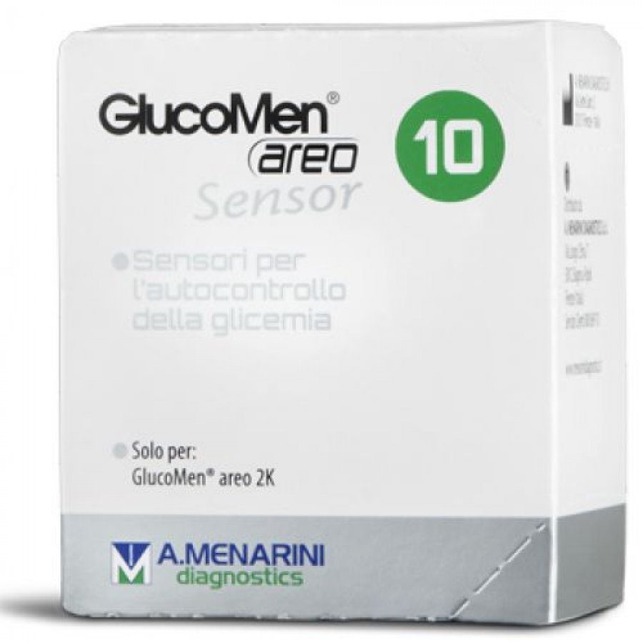 GlucoMen Areo Sensor A.Menarini Diagnostics 10 Strisce