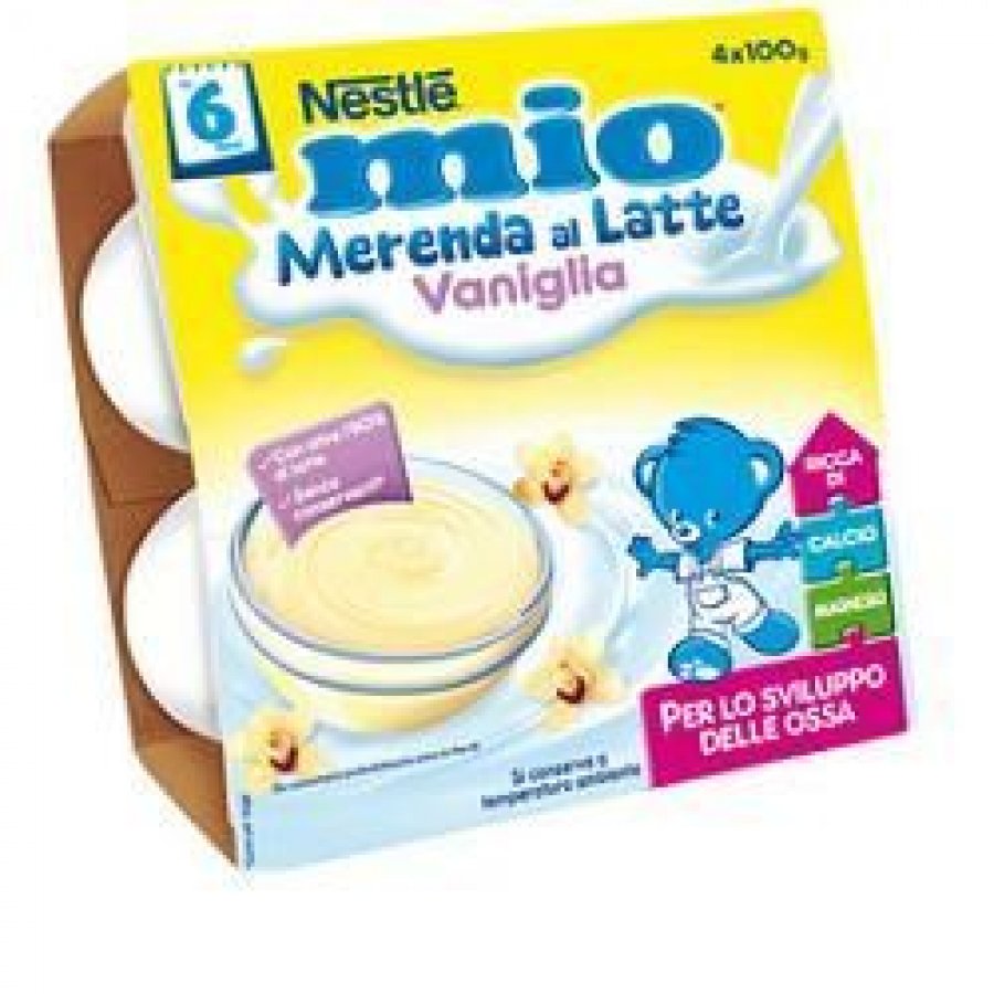 Nestlé Mio Merenda al Latte Vaniglia 4x100g - Sapore Dolce e Nutriente per una Merenda Deliziosa