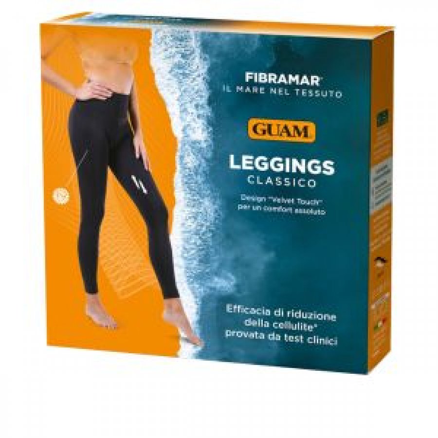 Guam Fibramar Leggings Classico Nero XS-S - Leggings Anticellulite con Alghe Marine Guam e Minerali Bioattivi F.I.R.