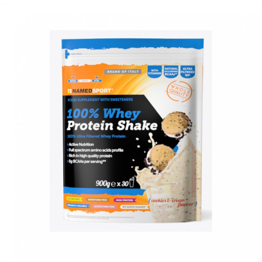 NAMED SPORT - 100% Whey Protein Shake Cookies 900g - Integratore Proteico per Sportivi