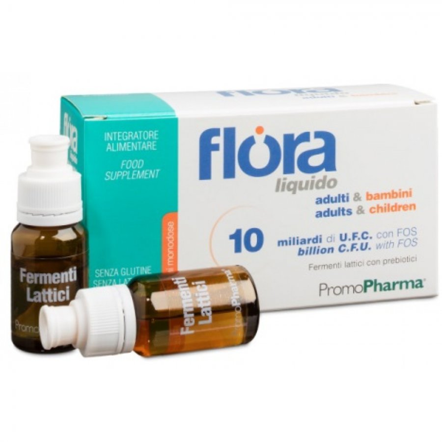 Flora Liquido - Integratore Probiotico in Flaconcini da 10ml per Equilibrio Intestinale