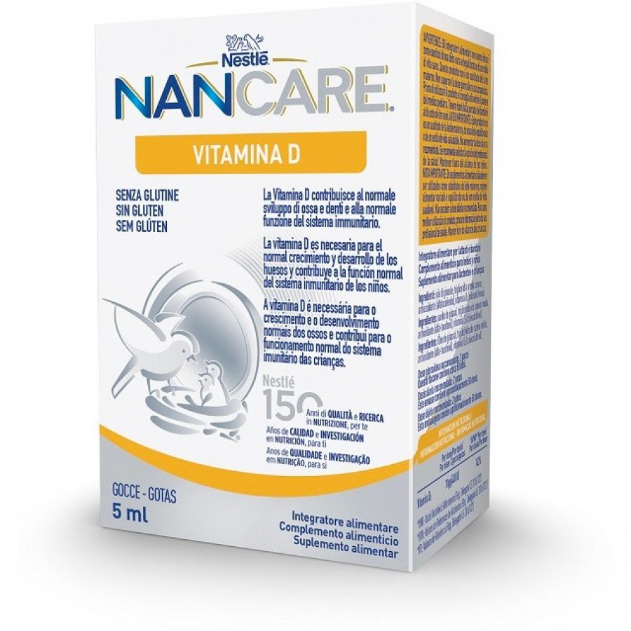 Nestlé Nancare Vitamina D Gocce 5ml - Integratore di Vitamina D per Bambini