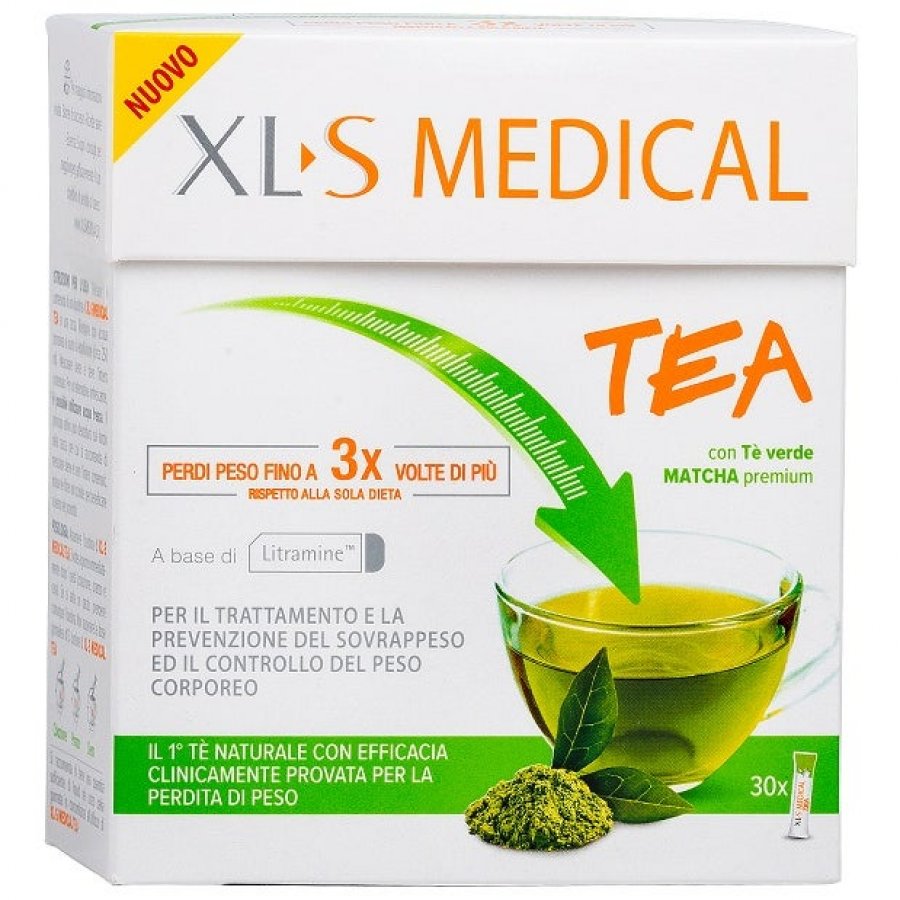 XL-S Medical Tea 30 Stick Gusto Tè Verde - Integratore a Base di Tè Verde per la Gestione del Peso