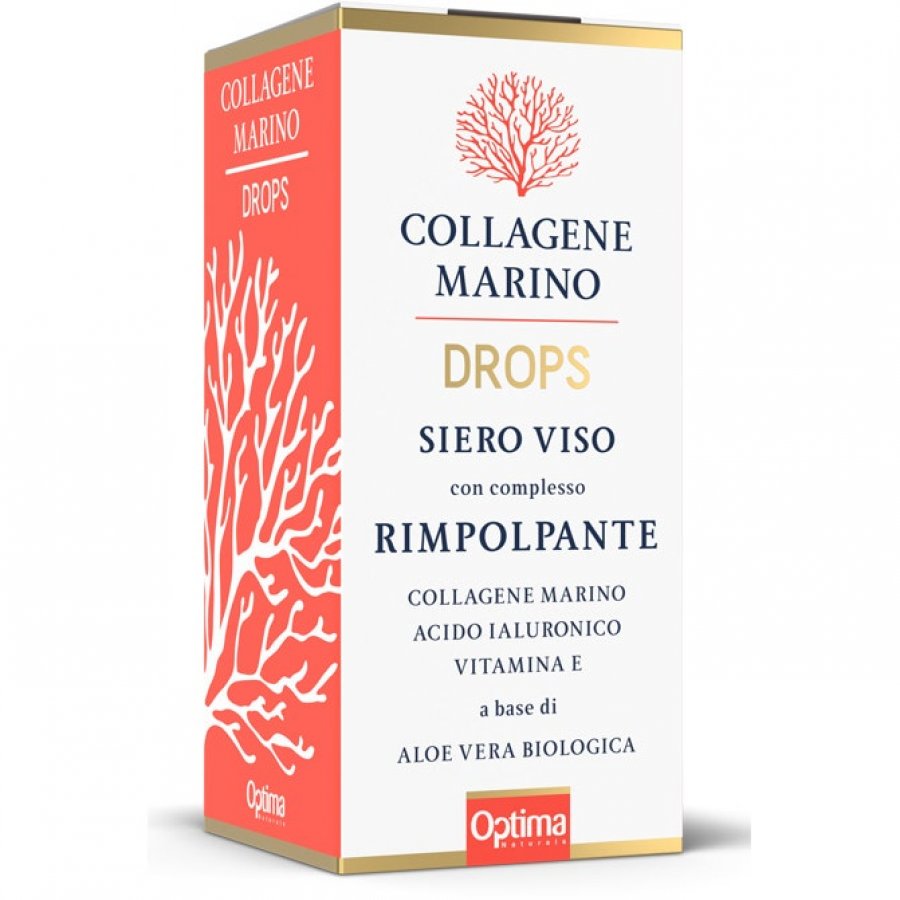 Collagene Marino - Drops Siero Viso Rimpolpante 30 ml - Marca Bellezza Naturale - Cura della Pelle