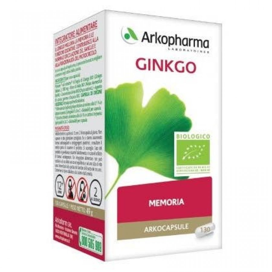 Arkopharma Ginkgo Bio 45 Capsule - Integratore Alimentare a Base di Ginkgo