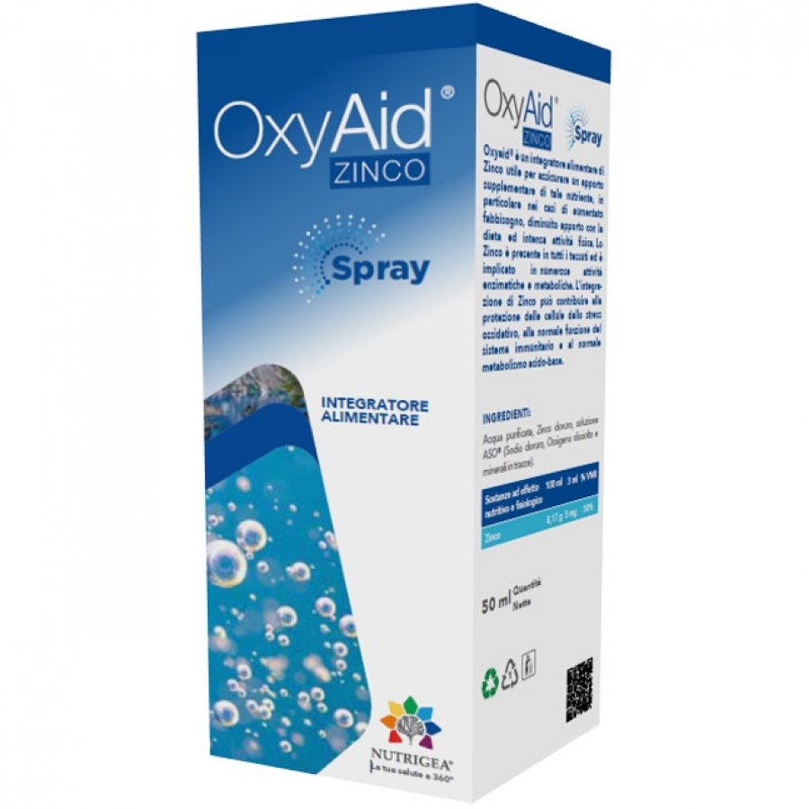 Oxyaid - Zinco Spray 50ml: Spray al Zinco per Difese Immunitarie e Benessere della Pelle