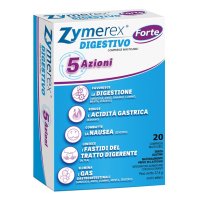 Zymerex Digestivo Forte 20 Compresse - Integratore Alimentare, 5 Azioni, Gusto Menta