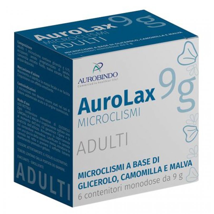 Aurolax Microclismi Adulti 6 Monodose 9g - Trattamento Stitichezza Occasionale