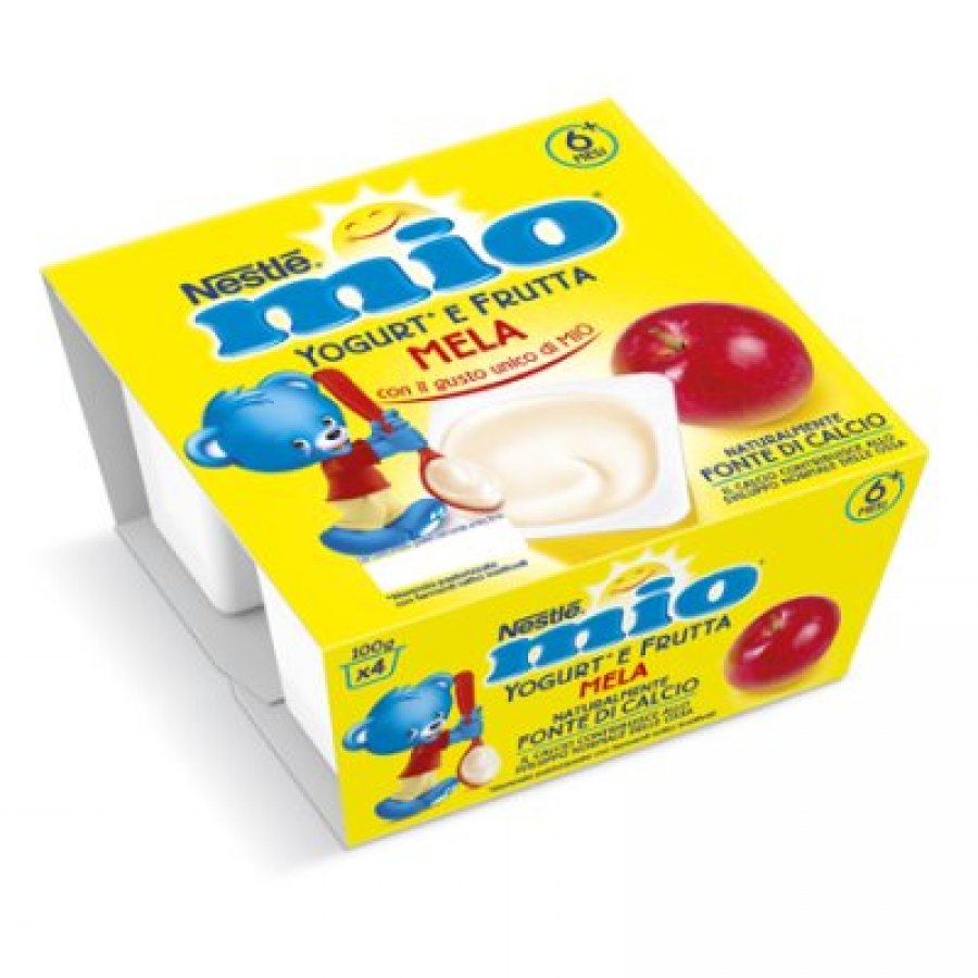 Nestlé Mio Yogurt Frutta Mela 4x100g - Snack Nutriente per Bambini