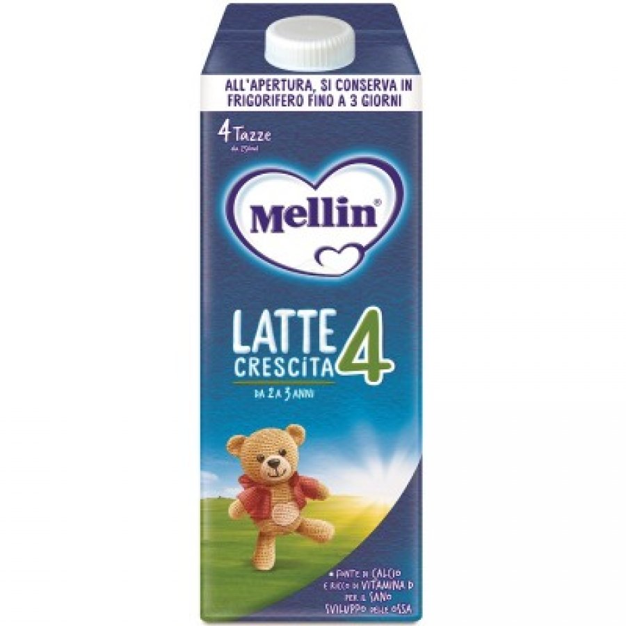 Mellin 4 Latte Liquido 1000ml - Latte per Bambini da 2 a 3 Anni
