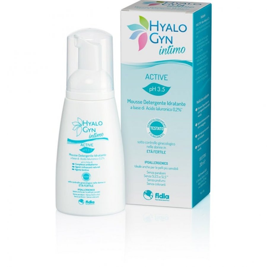 Hyalo Gyn Intimo - Active Mousse Detergente Idratante 200ml - Igiene Femminile Delicata