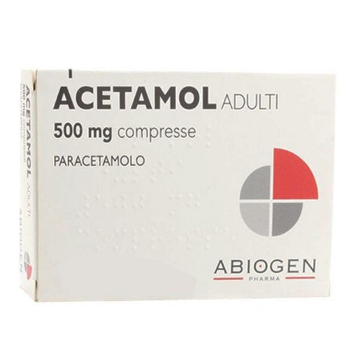 Abiogen Pharma - Acetamol Adulti 20 Compresse 500mg per Febbre e Dolori Lievi