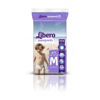 Libero Swimpants Pannolini Baby Taglia M - Confezione da 6 Pezzi - Pannolino a Mutandina per Mare/Piscina 10-16kg