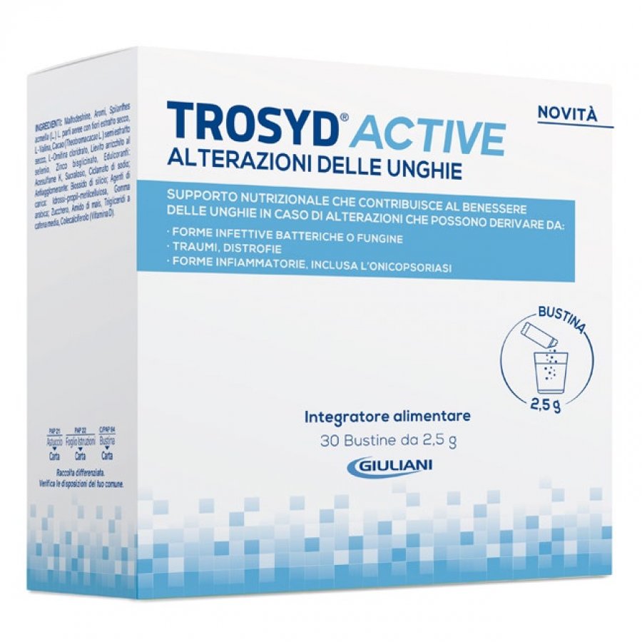 Trosyd Active Alterazioni Delle Unghie - Trattamento Efficace - 30 Bustine da 2,5g - Rimedio per Micosi Unghie
