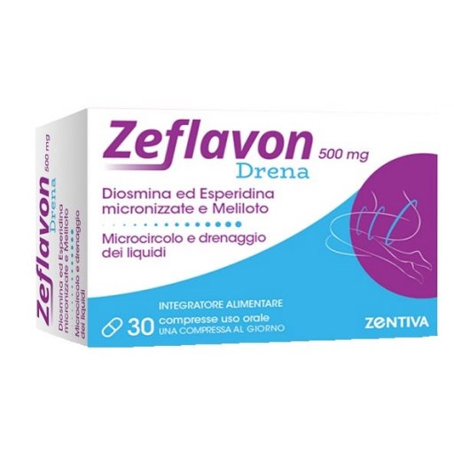 Zentiva Zeflavon Drena 30 Compresse – Integratore per Circolazione Venosa e Drenaggio Liquidi