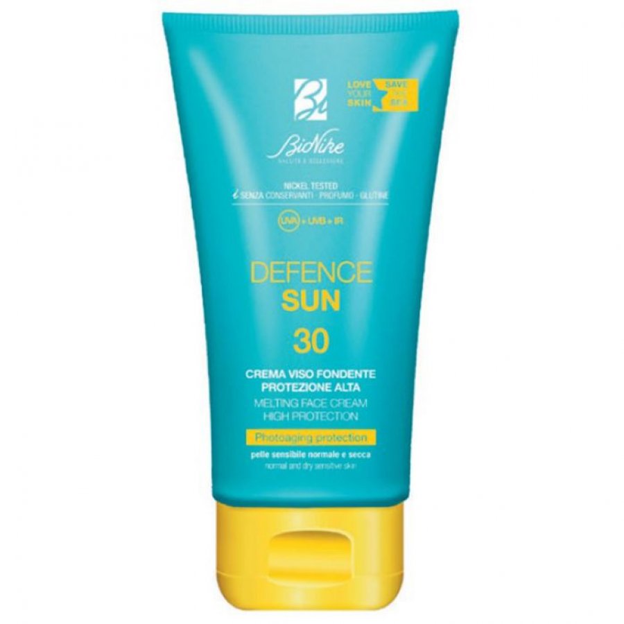 Crema solare viso fondente SPF 30, Bionike, 50ml - Protezione solare per pelle sensibile