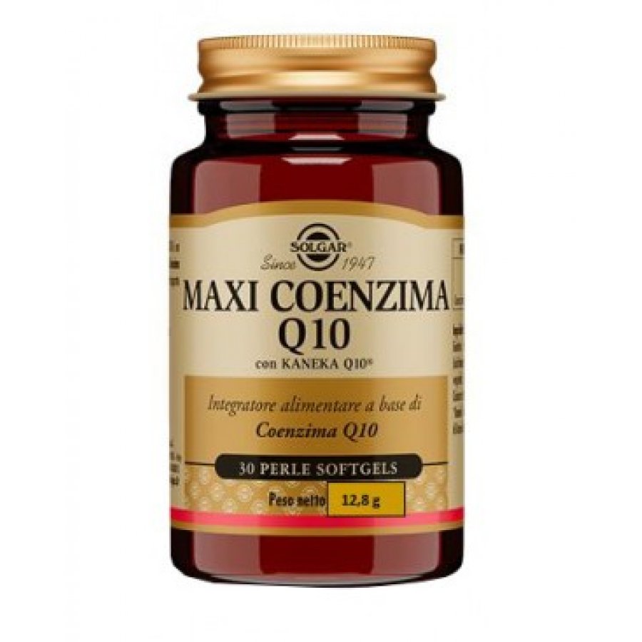 Solgar - Maxi Coenzima Q10 30 Perle Softgel - Integratore Antiossidante per il Supporto Cardiaco
