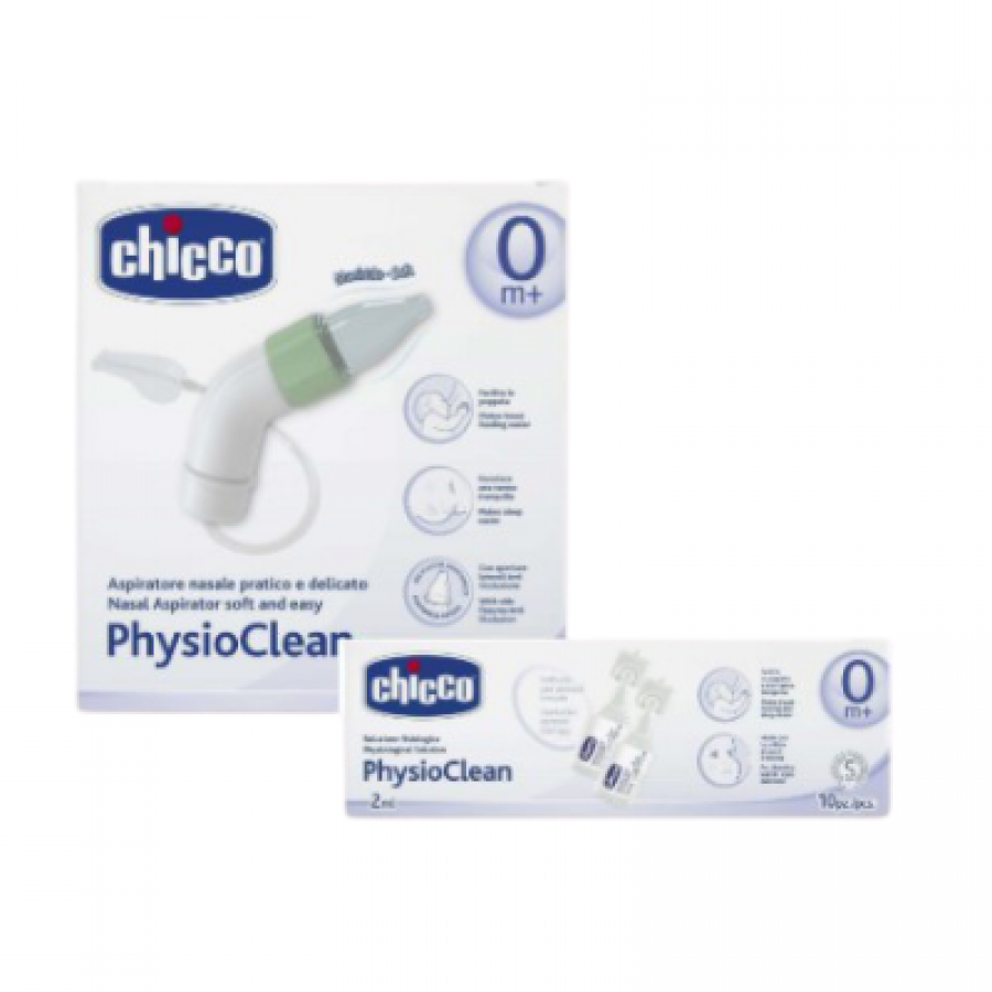 Chicco Physio Clean Aspiratore Nasale + Soluzione Fisiologica 
