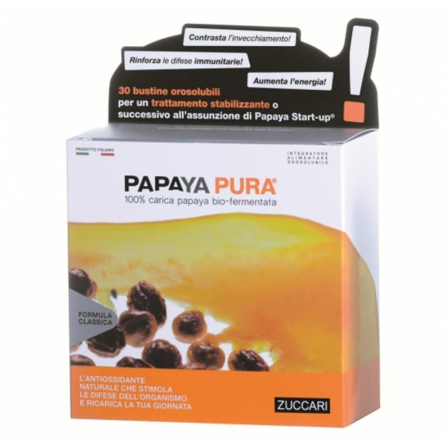 Zuccari - Papaya Pura Bustine da 90g - Integratore Naturale di Papaya per la Digestione  