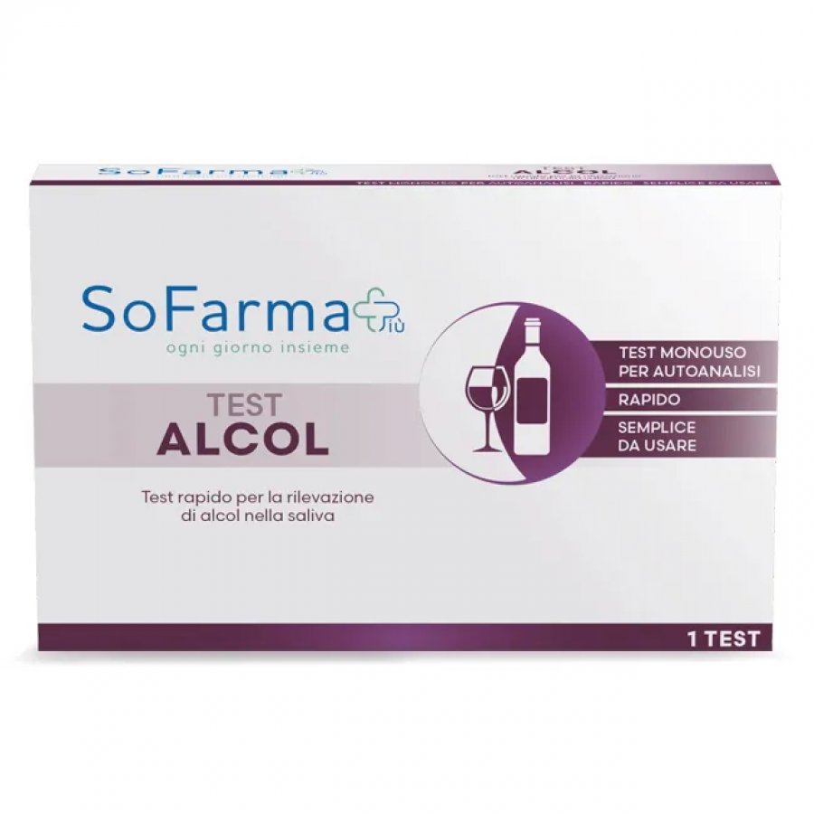 SoFarmapiù Test Rapido Alcol Salivare - Rilevazione Affidabile, 1 Test