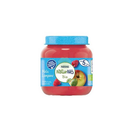Nestlé Naturnes Bio Omogeneizzato Mela e Lampone 5 Mesi+ 125g - Alimentazione Biologica per Bambini