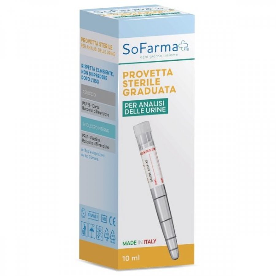 Sofarmapiù Provetta Urina 10ml - Strumento Preciso e Compatto per Analisi Rapide