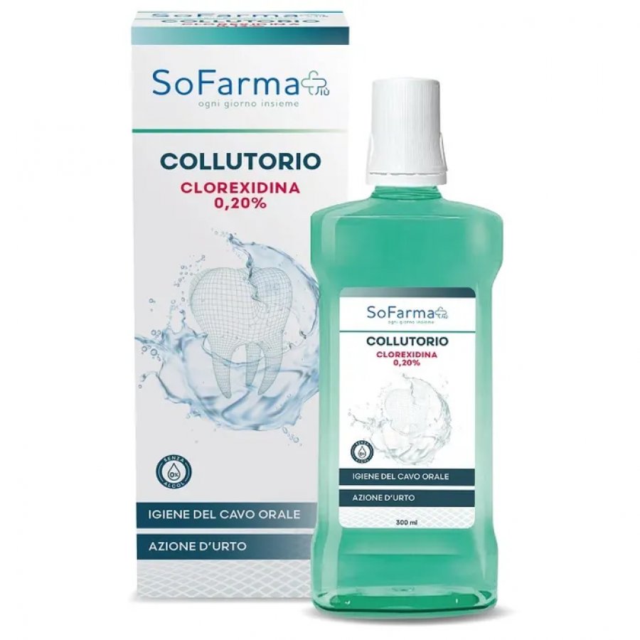 Sofarmapiù Collutorio Clorexidina 0,20% 300ml - Igiene del Cavo Orale per una Protezione Avanzata