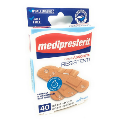 Medipresteril Cerotti Assortiti Resistenti - 4 Formati, 40 Pezzi