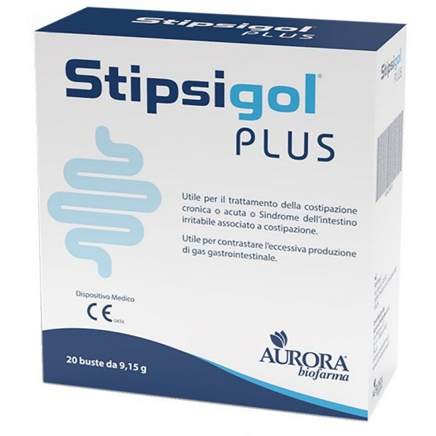 Stipsigol Plus Integratore Alimentare Macrogol, Psyllium e Simeticone 20 Bustine: Regolarità Intestinale e Sollievo dalla Costipazione