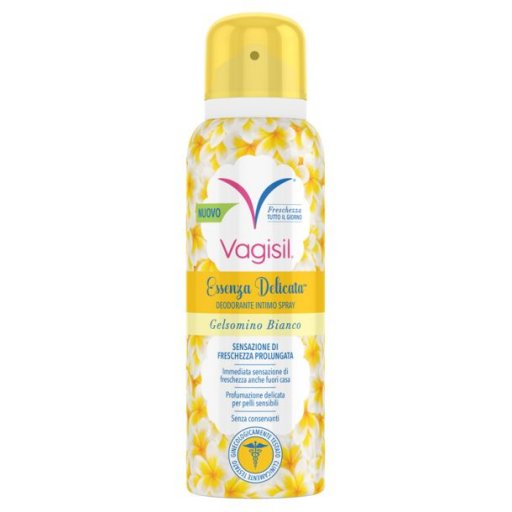 Vagisil Spray Essenza Delicata, Gelsomino Bianco, 150ml - Deodorante Intimo Ipoallergenico per Pelli Sensibili, Freschezza Duratura