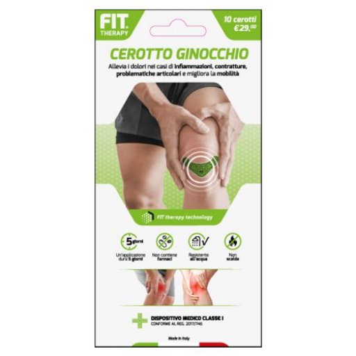 Fit Therapy Cerotto Ginocchio - Sollievo Dolore Articolare, 10 pezzi