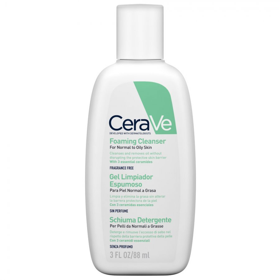 CeraVe Schiuma Detergente Viso Pelle Grassa Seboregolatrice 88ml - Pulizia Profonda e Seboregolatrice