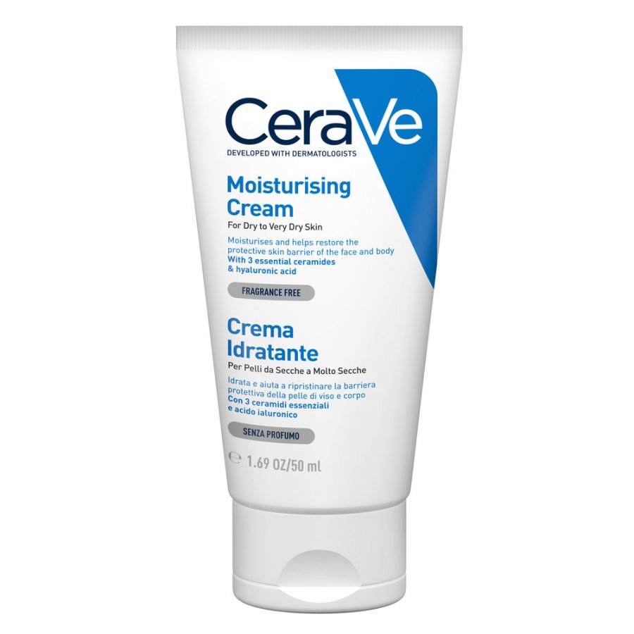 CeraVe Crema Idratante Corpo 50ml - Crema Idratante per Pelle Molto Secca con Ceramidi e Acido Ialuronico