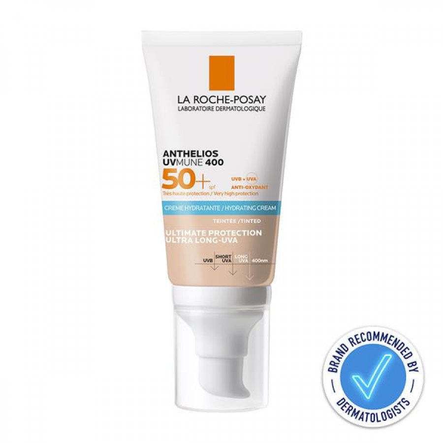 La Roche-Posay Anthelios UVMune 400 Crema Idratante colorata che offre protezione estrema da UVA Ultra Lunghi SPF50+ 50 ml