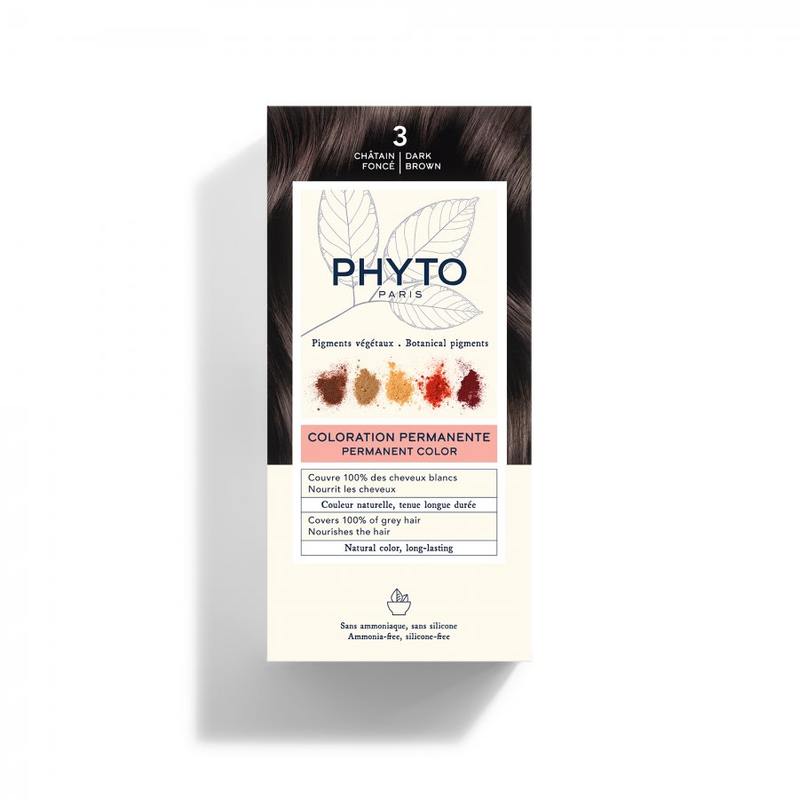 Phyto Phytocolor 3 Castano Scuro Colorazione Permanente Per Capelli - Kit da 50ml