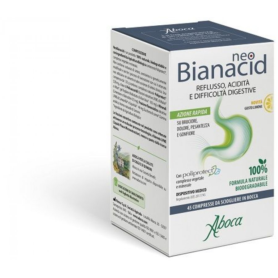 Aboca NeoBianacid Reflusso Acidità 45 Compresse – Sollievo Naturale per la Digestione