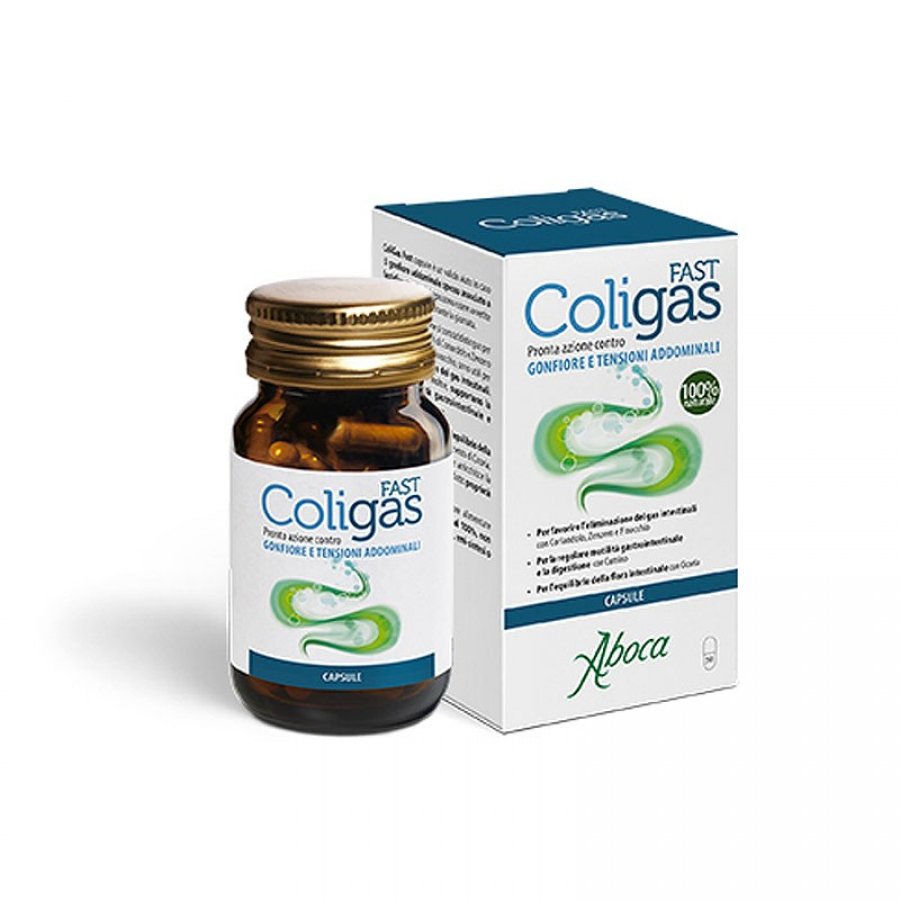 Aboca - ColiGas Fast Capsule 50 capsule da 500 mg: Pronta Azione contro Gonfiore e Tensioni Addominali