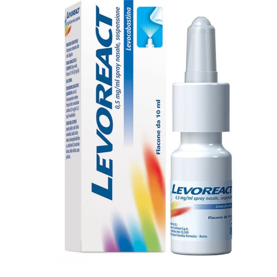 Levoreact Spray Nasale 0,5mg 10ml - Decongestionanti Nasali per Sintomi Allergici