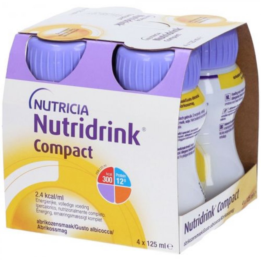 Nutridrink Compact Albicocca - Supplemento Nutrizionale Concentrato - 4x125ml