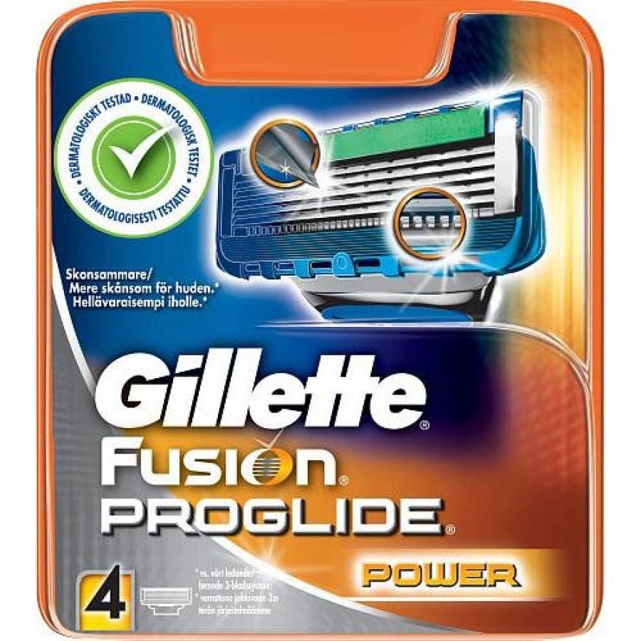 Gillette - Fusion ProGlide Power Ricariche 4 Pezzi, Testine di Ricambio per Rasoio
