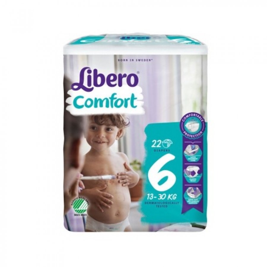 Libero Comfort 6 Pannolini 13-20kg 22 Pezzi - Protezione e Vestibilità Ottimali per il Tuo Bambino