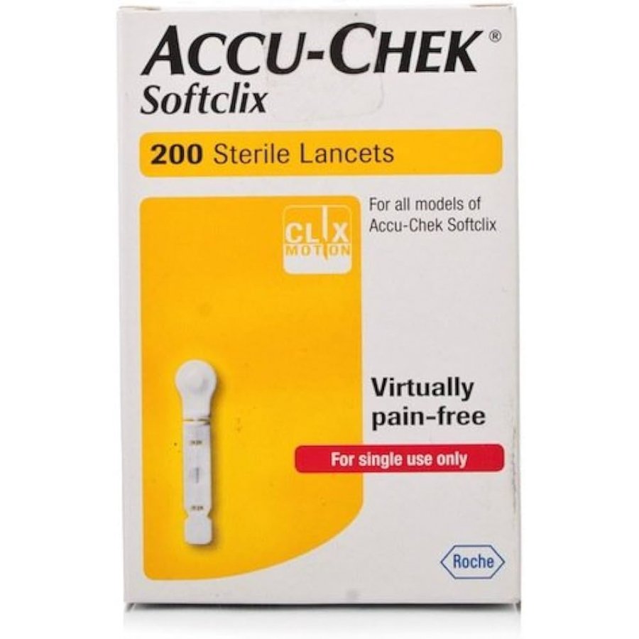 ACCU-CHEK SOFTCLIX LANC 200PZ - Aghi Lancette per Misuratore Glicemia, 200 Pezzi, Strumento di Controllo Glicemico