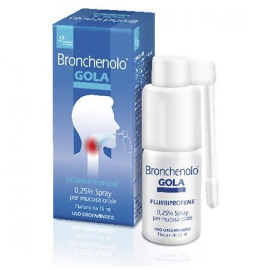 Bronchenolo Gola Spray 15ml - Flurbiprofene per Gola Infiammata
