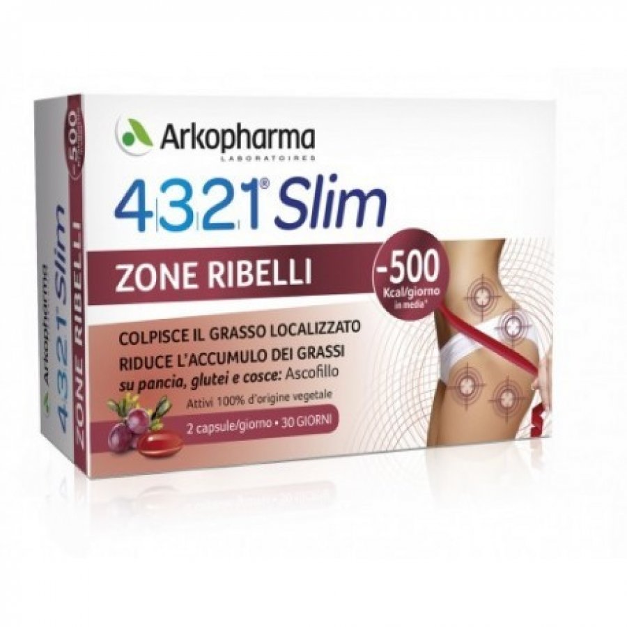 Arkopharma 4321 Slim Zone Ribelli 60 Capsule - Integratore con Ascofillo ed Uva