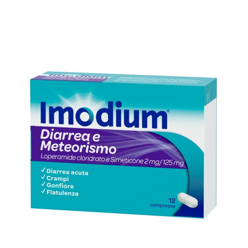 Imodium Diarrea e Meteorismo 2mg/125mg 12 Compresse - Antidiarroici efficaci