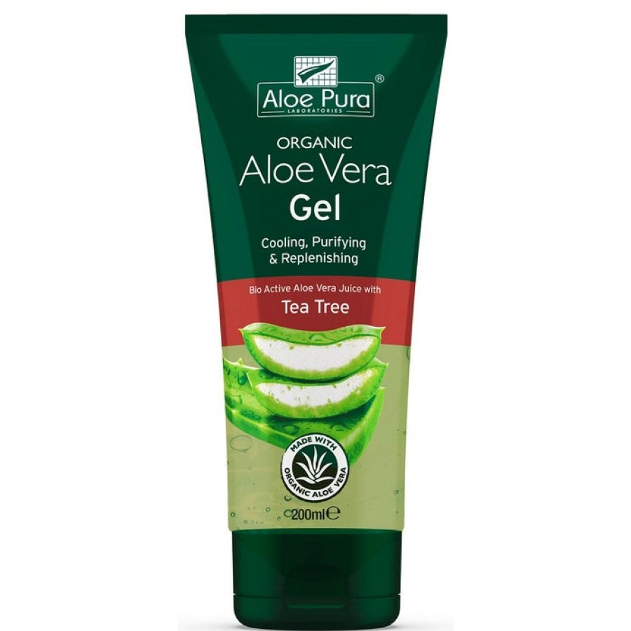Gel Aloe Vera e Tea Tree 200ml - Lenitivo e Idratante per Pelle Secca e Danneggiata
