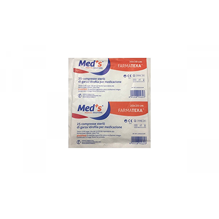  Med's Farmatexa - Compresse Sterili Garza Idrofila Medicazione 20x20 cm, 25 Pezzi